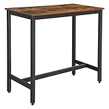 ACAZA - Bartisch Küche 120x60 - Küchentisch 105cm Hoch - Vintage Industrial - Schwarz