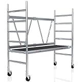 Stuver Scout V 140 Rollgerüst 3 Meter - [Klappbar platzsparend] Gerüst - Fahrbares Baugerüst - Arbeitsgerüst fahrbar aussen - Komfortable Arbeitshöhe - Alu Leitergerüst - Klappgerüst