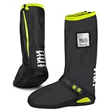 PERLETTI Schuhüberzieher Wasserdicht Neues Modell für Motorrad - Schwarze Überschuhe Galoschen rutschfest für Erwachsene Regen Schnee - Hohe Regenschutz Schuhe (Schwarz und Lindgrün, M (40/42 EU))