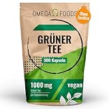 Grüner Tee Kapseln - 300 Grüntee Extrakt Kapseln hochdosiert - 1.000mg pro Tagesdosierung - Green Tea extract
