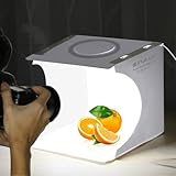 PULUZ Mini-Fotostudio, 72 LED-Leuchten mit Einstellbarer Weißer/Warmer/Weicher Beleuchtung, 6-Farbige Hintergründe, Tragbare Fotolichtbox für die Präsentation Kleiner Produkte