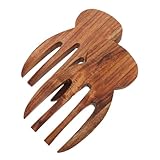 FUNNETOYU 2 Stück Teiliges Holz Salatbesteck aus Acaciasholz Langlebige Salatlöffel und Gabeln zum Mischen Servieren und Kochen Schonend für Antihaftbeschichtungen Vielseitige Küchenhelfer