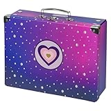 Baagl Kinderkoffer für Spielzeug und Schulbedarf, Pappkoffer, Spielzeugkoffer, Spielkoffer, Faltbarer Kinder Koffer, Faltkoffer, Klappkoffer mit Metalgriff (Pferd Herz)