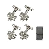 LOOTICH 90 Grad Eckanschlag 26mm Soft Close Hydraulisch Minischarnier Automatikscharniere mit Integriertem Dämpfer Schranktür Scharniere Topfscharnier für Küchenschrank Kleiderschrank 4 Stück