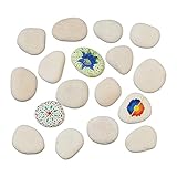 Relaxdays Steine zum Bemalen, Flache Dekosteine, 2 kg Malsteine, Bastelsteine Kinder & Erwachsene, 4–8 cm, hellgrau