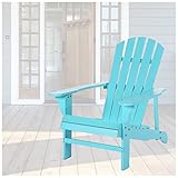 Klassischer Adirondack-Loungesessel aus Holz, ideal für Hof, Garten, Pool, Strand, Terrasse, Terrasse, Blau