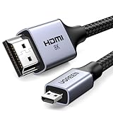 UGREEN Micro HDMI zu HDMI 2.1 Kabel 8K 4K@120/240Hz Micro HDMI Kabel eARC Dolby Atmos HDR Ultra High Speed HDCP Kompatibel mit Raspberry Pi 5/4 Hero 7 Kamera DSLR Portable Monitor Laptop PS5(1M)