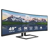 Philips 498P9 - 49 Zoll DQHD Curved Monitor, höhenverstellbar (5120x1440, 70 Hz, HDMI 2.0, DisplayPort, USB Hub) schwarz