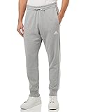 adidas Herren Essentials French Terry Jogginghosen, Medium Grey Heather/White, M