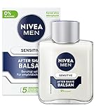 NIVEA MEN Sensitive After Shave Balsam (100 ml), beruhigendes After Shave, feuchtigkeitsspendende Hautpflege nach der Rasur mit Kamille und Vitamin E