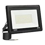 toobettp 100W LED Strahler Außen, 6500K 10000LM Kaltweiß LED Fluter, IP66 Wasserdicht Außenstrahler Fluter Flutlicht für Garten, Innenhöfe, Garage, Hotel