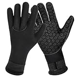 Risipu 3 mm Neopren-Handschuhe für Damen und Herren – Thermo-Anti-Rutsch-Neoprenanzug-Handschuhe mit Verstellbarer Handschlaufe, ideal zum Tauchen, Schnorcheln, Kajakfahren, Surfen und Schwimmen (L)