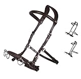 NETPROSHOP Leder Kappzaum Longierhilfe für Bodenarbeit Schwarz Größe Pony Cob Full XFull, Groesse:Cob, Farbe:Braun