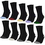 Occulto 10 PAAR SOCKEN für DAMEN aus BAUMWOLLE (Modell: Gertrud) Schwarz-mix 39-42