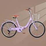 20/22/24/26 Zoll Klapprad Mit Rahmen Aus Kohlenstoffstahl, Singlespeed-Damenklapprad Mit Doppelscheibenbremsen, Klapprad Für Den Stadtverkehr D,24 inch