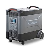 ALLPOWERS R4000 Tragbarer Powerstation, Solargenerator 3600Wh LiFePO4 Batterie mit 4000W AC Ausgang, Schnell Aufladen, Erweiterbare Kapazität bis zu 21600Wh für Camping, Wohnmobil, Haus Stromausfälle