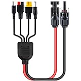 Leehitech 4 in 1 Solarladekabel Universal Solarstecker auf Anderson/XT60/DC7909/DC5521 Stecker Adapter Solar 12AWG/16AWG Kabel für Solarpanel, Tragbare Powerstation, Solargeneratoren, 1M