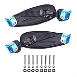 Gdfnmogo Mountain Skateboard-Fußhalter für Off-Road-Longboard, Aluminiumlegierung und Nylon-Fußriemen mit sicherer Passform, 20 x 8 x 5 cm, Schwarz (1er-Set) (blaue Knöpfe)