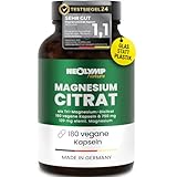 NEOLYMP Magnesiumcitrat Kapseln hochdosiert - 360mg elementares Magnesium pro Dosis - produziert in Deutschland - vegan, laborgeprüft & nachhaltiges Braunglas