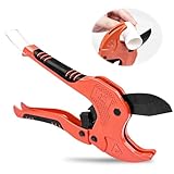 Traxenta Rohrschneider Kunststoff, PVC Rohrschere 42mm, Schlauchschere, Rohrschere für Kunststoffrohre, Rohr Schere, Rohrschneidemaschine, Kunststoffrohrschneider mit Ratschen von PVC/PE/PP/PEX/PPR