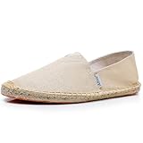 Altxic Herren Komfort Canvas Slip on auf Espadrilles Flache Hellbeige 43 EU