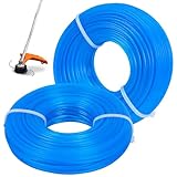 1,6 mm Nylon Mähfaden, 100 m Runde Trimmerfaden Starkes Rasentrimmer Faden für Gartenschneider Rasentrimmer(Blau)