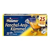 Meßmer Fenchel-Anis-Kümmel | 25 Teebeutel | Vegan | Glutenfrei | Laktosefrei