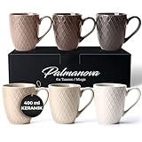 MIAMIO – 6 x 400 ml – Kaffeetassen Set/Becher – Moderne Keramik Tasse Matt – Kaffeetasse groß – Palmanova Kollektion (Beige)