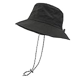 lifwimner Sonnenhut Damen Herren Fischerhut mit Kinnriemen Wasserdichter Eimer Damen Schnell Dry Packable Hut Sommer Outdoor Aktivitäten(Schwarz)