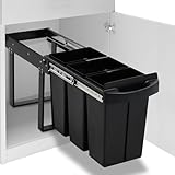 Bulliing Abfallsammler Soft-Close 36 L Abfallbehälter für Küchenschrank Abfallsorter Küchen Einbau Abfalleimer Abfallsammler