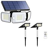 INTELAMP Solarlampen für Außen mit Bewegungsmelder Und 2 Stück Solarlampen für Außen Garten