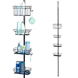 bremermann Teleskop-Badregal, 4 Körbe Duschregal bis max. ca. 290 cm (Schwarz)