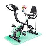 Neu Toputure Heimtrainer Fahrrad Klappbar mit App, 5-in-1 Ergometer mit Hand-Bein-Zugseilen, 16 Magnetwiderstand, Indoor Hometrainer bis 140 KG, Ultraleise