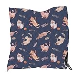 PEIHUODAN Atmungsaktive Sommerdecke Katzen Hunde Tiere 3D Polyester-Baumwolle Daunendecke Einzel Doppel, Maschinenwaschbar, Quilted Quilt Bettdecke für Jungen und Mädchen, 180x200 cm, Color 3