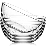 NUTRIUPS Glasschalen-Set, klare Glasschalen, Salatschüsseln aus Glas (900 ml, 4 Stück)