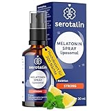 serotalin® MELATONIN SPRAY liposomal - Einschlafspray + Baldrian | NUR 1 Sprühstoß zum Einschlafen | Schnelle Einschlafhilfe für Erwachsene | 30ml für 6 Monate