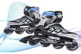 Hikole Verstellbare Inline-Skates für Erwachsene Frauen Männer Teens Inline-Rollschuhe für Outdoor Indoor-Klingen Rollschuhe für Mädchen und Jungen, 6065, Blau, XL(EU 41-44)