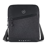 bugatti Universum Umhängetasche für Herren mit Tablet-Fach, kleine Schultertasche, schwarz