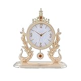 SDRC58EY Tischuhr Wohnzimmer Schreibtisch Schreibtisch Uhr Schreibtisch Mode Ornamente Stille Dekorative Uhr Europäische Uhr Standuhr (Color : B)