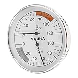 Kisangel Sauna Hygrothermograph Analoges Thermometer Hygrometer für Sauna Innenbereich Präzise Temperatur Feuchtigkeitsmessung Installieren Geeignet für Saunaräume und Innenräume