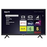 EMtronics EM32ROK Roku TV 32 Zoll HD Ready 720p Smart mit Netflix, Disney+, BBC, Freeview Play, Dolby Audio, mobile Steuerung und 3 x HDMI, USB - Schwarz (Modell 2024)