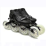 Professionelle Speed-Skates, Erwachsene Herren und Damen Skates 4-Räder Fitness Inline Skates, einreihige Performance Rollschuhe Schuhe Outdoor (Farbe: Schwarz, Größe: EU 46/US 13/JP 28)