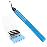 VASTOOLS Handentgrater Werkzeugsatz/Entgrater Werkzeug mit 10 Stück Schnellarbeitsstahl Ersatzklingen/für Stahl, Kupfer, Aluminium und Kunststoff