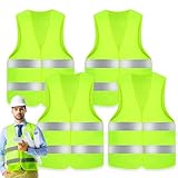 UVVRUR Warnwesten Auto Warnweste 4Stk Pannenweste Sicherheitsweste Neongelb KFZ Pannenhilfe Reflektierende Warnwesten