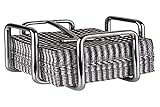 APS Serviettenhalter „Hero“, Edelstahl Serviettenständer, Halter für ca. 65 Cocktailservietten, inklusive Beschwerer, 14,5 x 14,5 cm, 10 cm Höhe