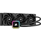 Corsair iCUE H150i RGB Elite CPU-Flüssigkeitskühler (16 Dynamische RGB-LEDs, AF Elite Series 120-mm-FDB-Lüfter, 360-mm-Radiator, iCUE-Software, LGA 1700-, 1200-, 115X-, 2066- und AM4-Sockel) Schwarz