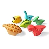 Dinosaurier Badespielzeug ohne Löcher(6 PCS),Babyweiches Badespielzeug Badewanne Lernen Dinosaurier Badespielzeug und Badespielzeug für Kleinkinder