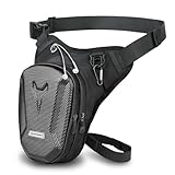 flintronic Beintasche Motorrad Herren Beintasche, Multitaschen Sport Gürteltasche, Wasserdicht Hartschalen Beintasche mit Verstellbaren für Wandern, Camping,Motorrad, Fahrrad,Angeln (Schwarz A)