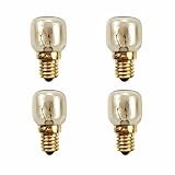4 Stück Backofenlampe E14, 25w 300 Grad Hitzebeständig, Dimmbar, 2700k Warmweiß, 250lm, Backofen Lampe Für Kühlschrank, Mikrowelle, Dunstabzugshaube, Salzsteinlampe, Hause Backöfen, Lavalampe Uvm