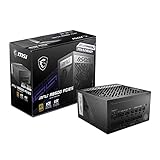 MSI MPG A850G PCIE5 Netzteil, EU Stecker - 850W, 80 Plus Gold Zertifiziert, vollmodularer ATX 3.0, unterstützt PCIe 5.0 GPU, japanische 105°C Kondensatoren, 0% RPM Modus, Flachkabel